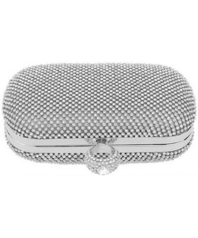 Rhinestone Evening Clutch Silver $21.19 Evening Bags