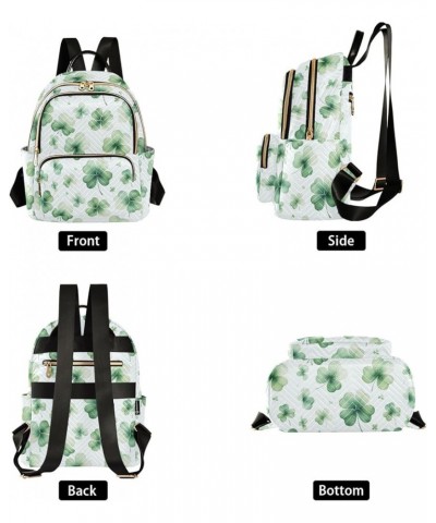 Green Clover Print Fashion Backpack Purse for Women, Casual Daypacks, Ladies Gift for Traveling Hiking Multicolor Small $18.1...