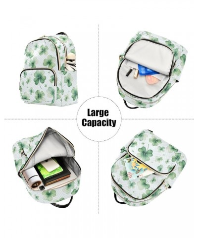 Green Clover Print Fashion Backpack Purse for Women, Casual Daypacks, Ladies Gift for Traveling Hiking Multicolor Small $18.1...