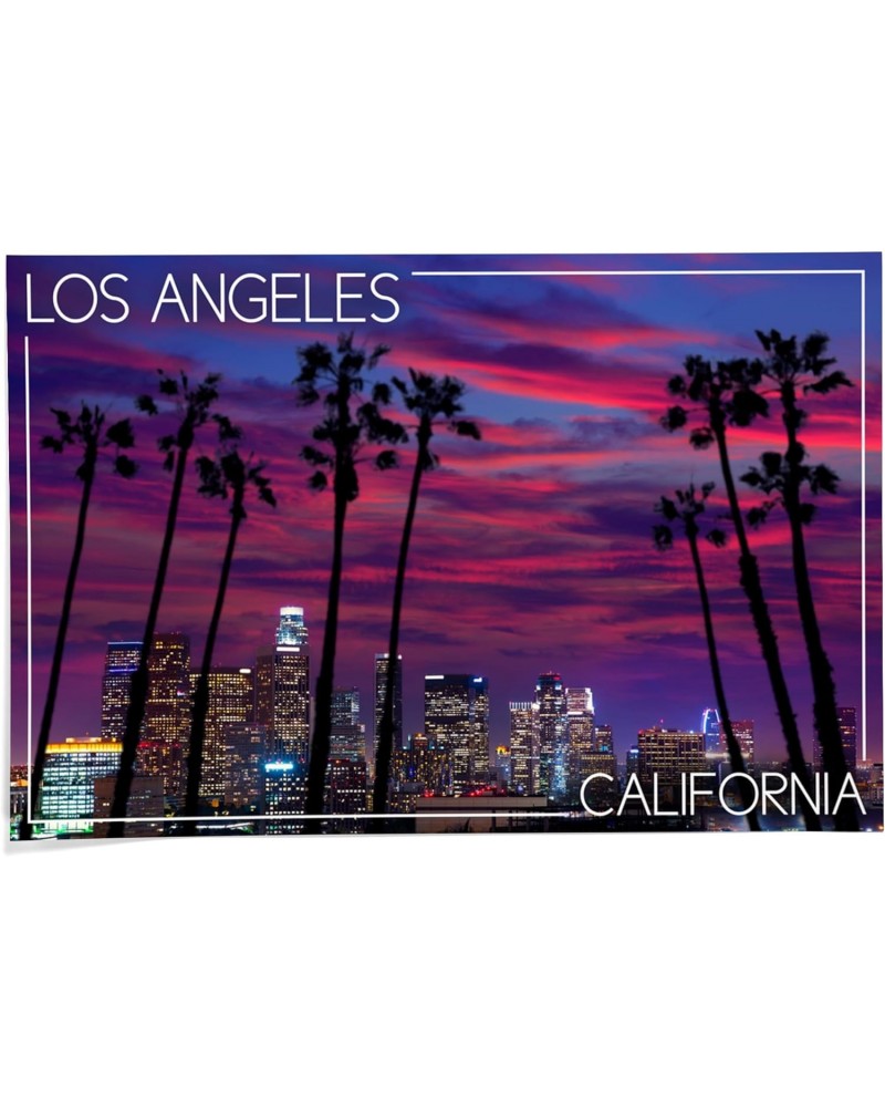 24x36 Inch Giclee Print, Los Angeles, California, Skyline After Sunset $21.00 Totes