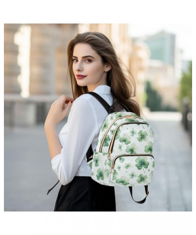 Green Clover Print Fashion Backpack Purse for Women, Casual Daypacks, Ladies Gift for Traveling Hiking Multicolor Small $18.1...