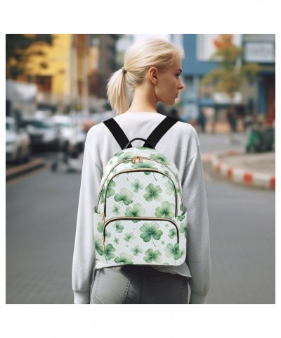 Green Clover Print Fashion Backpack Purse for Women, Casual Daypacks, Ladies Gift for Traveling Hiking Multicolor Small $18.1...