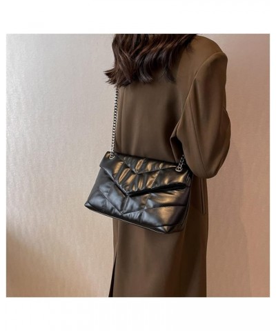 Womens Bag Fashion Leather Shoulder Bag Classic Women Bag Chain Shoulder Totes Handbag Winter Fashion Bags (Color : Brown, Si...