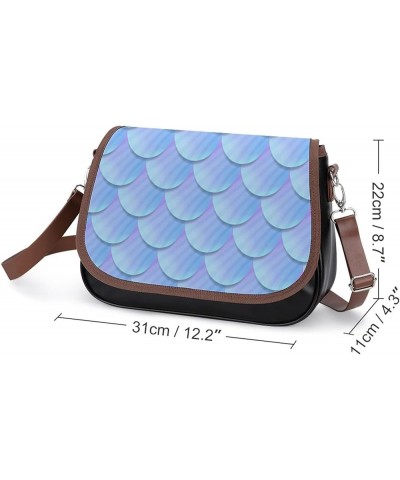 Printed Crossbody Bag Shoulder Bag PU Leather Women's Designer Satchels Blue Dinosaur Ferocious Color5 $19.80 Satchels