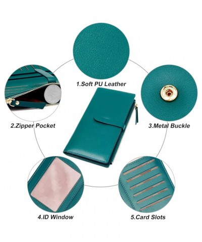 Ultra Slim Wallet Credit Card Holder Thin Bifold Clutch Wallets with Zipper Pocket for Women Dark Green $12.74 Wallets