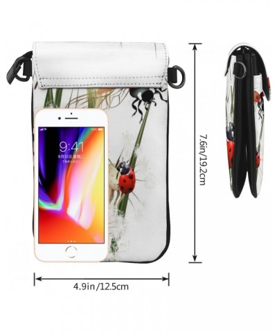 Dandelion Plant Ladybugs Cell Phone Purse Small Crossbody Bags Lightweight Shoulder Bag For Women $23.97 Shoulder Bags