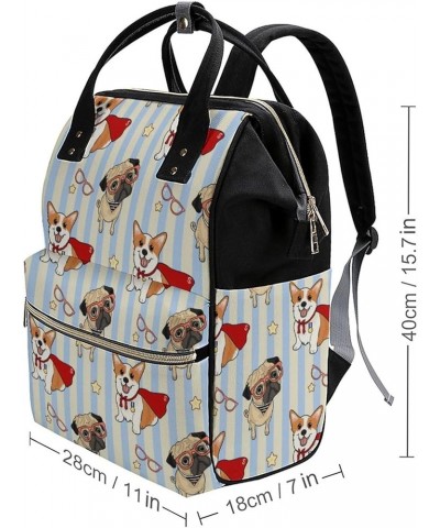 Funny-christmas-pattern-with-dogs-dinosaurs Travel Backpack Mommy Bag for Women, Casual Daypack Backpack, Handbag Black Patte...