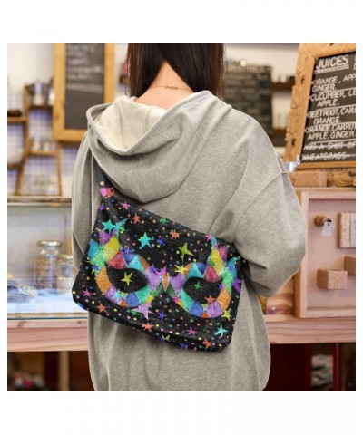 Mardi Gras Women Boho Handbag Cool Masquerade Star Underarm Bag Tote Bag Shoulder Bag Crossbody Bag Fluffy Cell Phone Purse L...