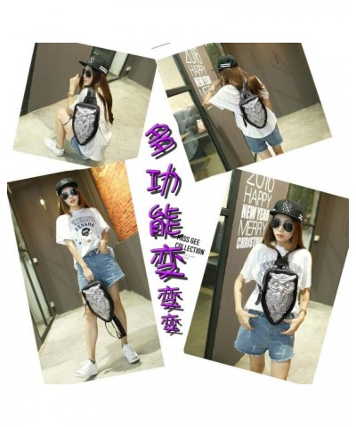 Multifunctional Shoulder Backpack Creative Individuality Single Shoulder Bag Lady Fashion Owl Fashion Bag 3D, black Black $26...