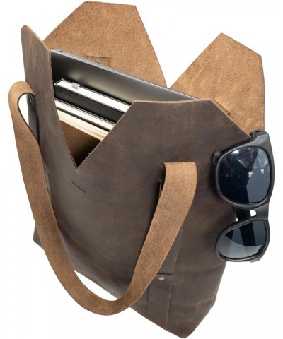 Hide & Drink, Riveted Tote Bag for Women with Shoulder Straps, Handmade from Full Grain Leather - Bourbon Brown $20.09 Totes