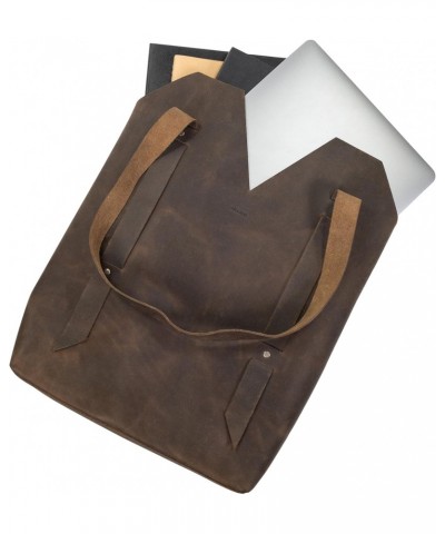 Hide & Drink, Riveted Tote Bag for Women with Shoulder Straps, Handmade from Full Grain Leather - Bourbon Brown $20.09 Totes