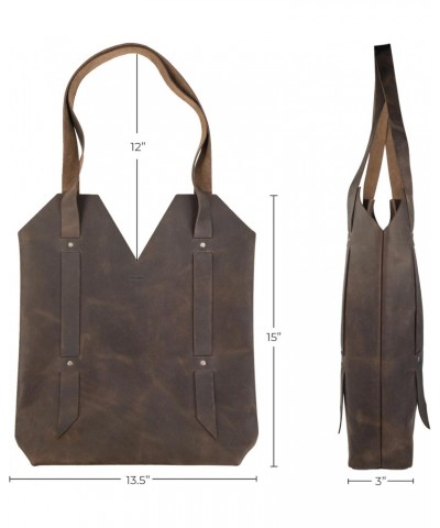 Hide & Drink, Riveted Tote Bag for Women with Shoulder Straps, Handmade from Full Grain Leather - Bourbon Brown $20.09 Totes