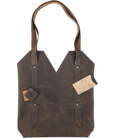 Hide & Drink, Riveted Tote Bag for Women with Shoulder Straps, Handmade from Full Grain Leather - Bourbon Brown $20.09 Totes