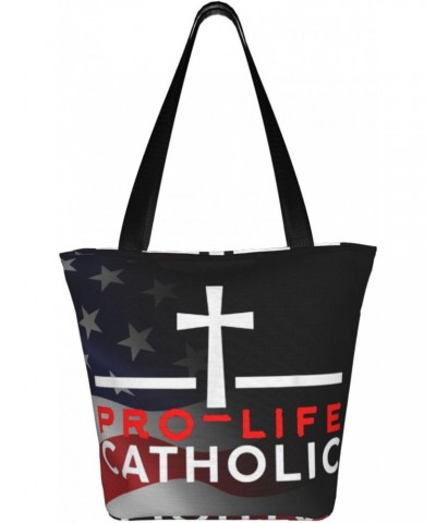 Conservative Pro Life Catholic Fashion Shoulder Bag Large Capacity For Man Or Woman $19.12 Totes