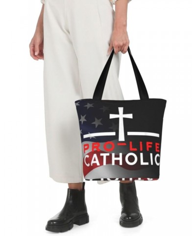 Conservative Pro Life Catholic Fashion Shoulder Bag Large Capacity For Man Or Woman $19.12 Totes