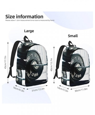 Weightlifting Sports Print Casual Double Shoulder Daypack,Anti-Theft Travel Canvas Backpack For Men And Women Black Small $21...