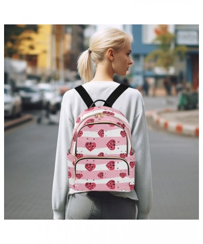 Love Shaped Lady Bird Mini Backpack Purse for Women, Spring Valentines Travel Backpack Fashion Backpack Lightweight Shoulder ...