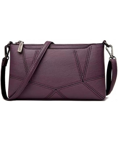 Shoulder bag PU Leather Women Patchwork Shoulder Bags Small Flap Handbags Crossbody Bags for Ladies Handbags Bags (purple) $2...