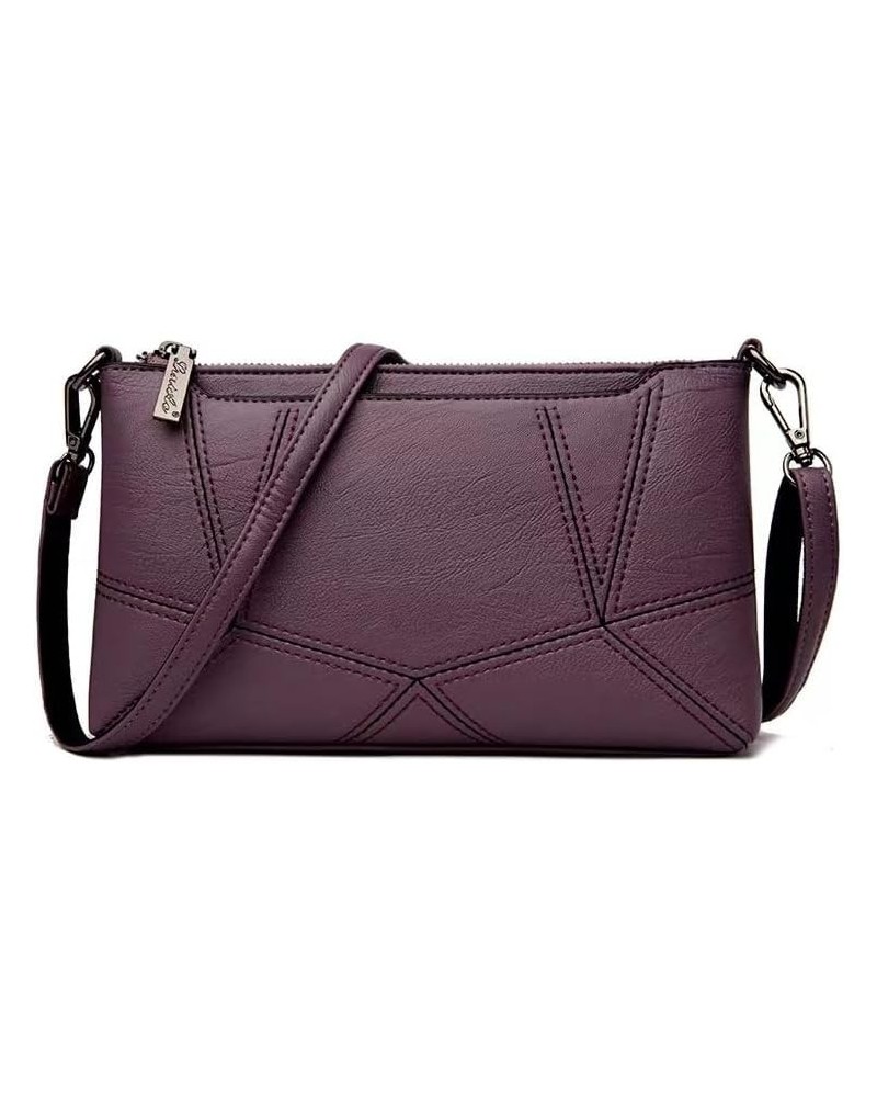 Shoulder bag PU Leather Women Patchwork Shoulder Bags Small Flap Handbags Crossbody Bags for Ladies Handbags Bags (purple) $2...