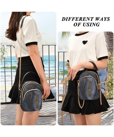 White Marble Women's Crossbody Bag Three Zipper Design Handbag Shoulder Bag Wallet Color084 $13.77 Shoulder Bags