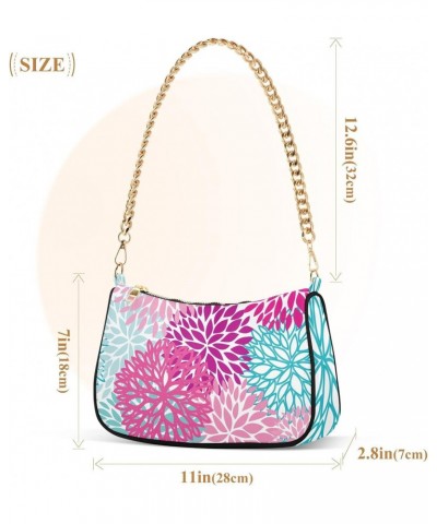 Bright Pink Floral Shoulder Bags for Women Small Handbags Mini Clutch Purse $13.20 Shoulder Bags