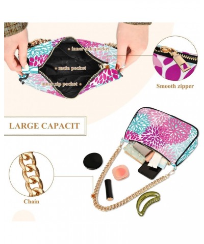 Bright Pink Floral Shoulder Bags for Women Small Handbags Mini Clutch Purse $13.20 Shoulder Bags