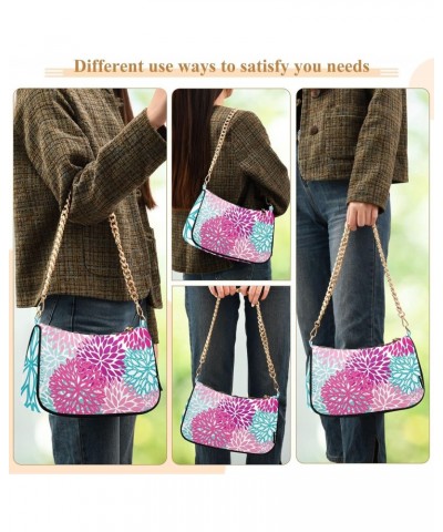 Bright Pink Floral Shoulder Bags for Women Small Handbags Mini Clutch Purse $13.20 Shoulder Bags