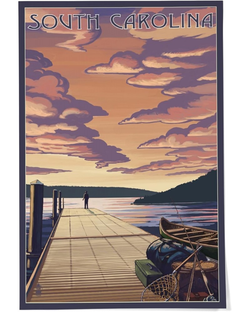 24x36 Inch Giclee Print, South Carolina, Dock Scene and Lake $22.50 Totes