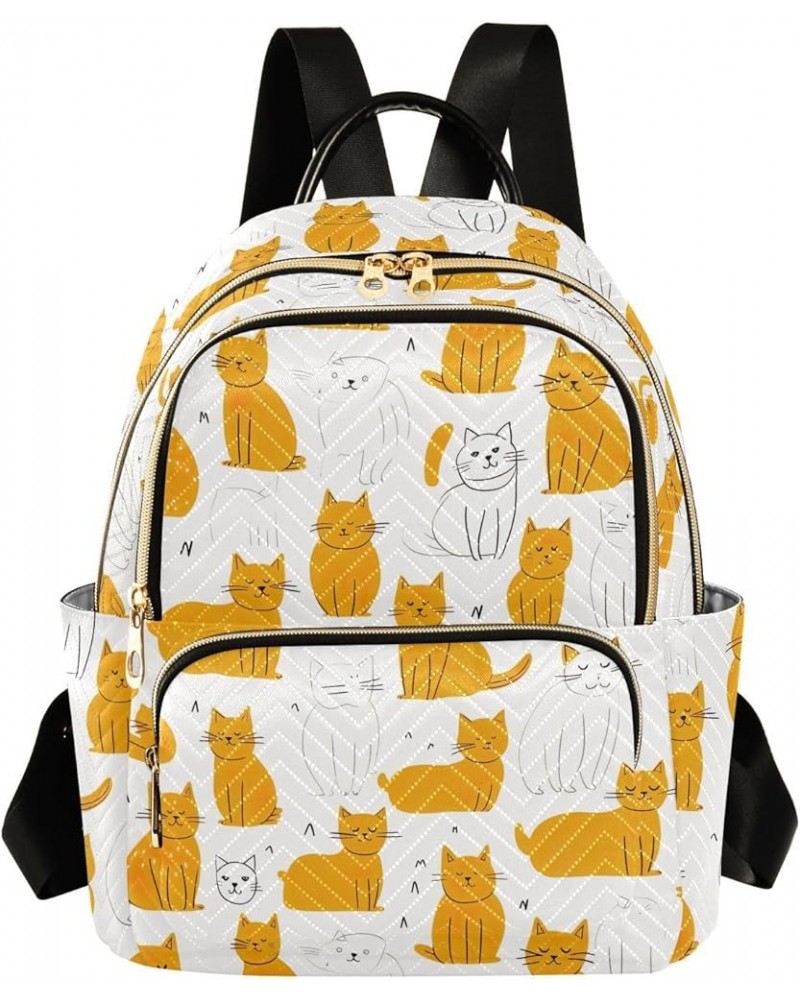 Cute Cat Backpack Purse for Women Small Travel Bag Fashion Daypack M 202a2827 M(11.4"x6.1"x14.17") 202a2827 $20.09 Backpacks