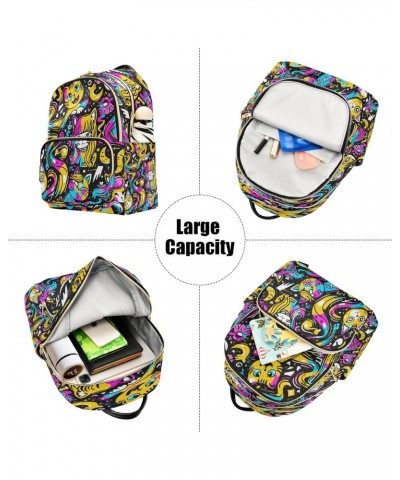 Graffiti Cat Women Backpack Purse Travel Daypack Shoulder Bag $17.84 Backpacks