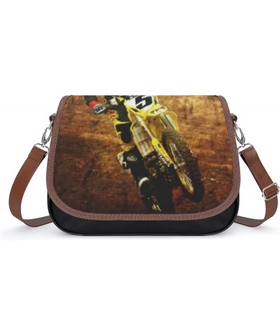 Women's Crossbody Bags Leather Satchel Printed Casual Shoulder Messenger Bags Motorcycle Racing Color7 $20.50 Hobo Bags