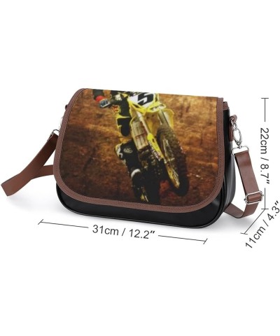 Women's Crossbody Bags Leather Satchel Printed Casual Shoulder Messenger Bags Motorcycle Racing Color7 $20.50 Hobo Bags