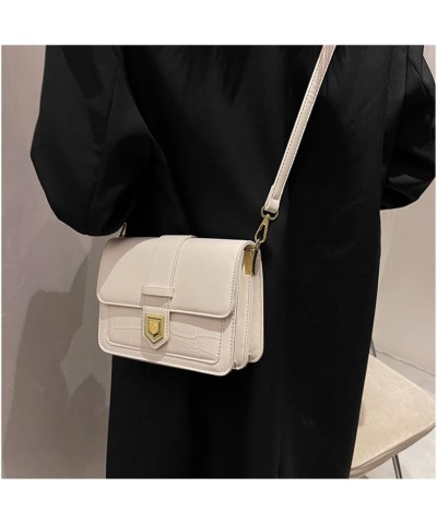 Everyday Casual Flap Top Crossbody Bags for Women Simple Fashion Retro Crocodile Pattern Shoulder Bag Work Bag White $15.51 S...