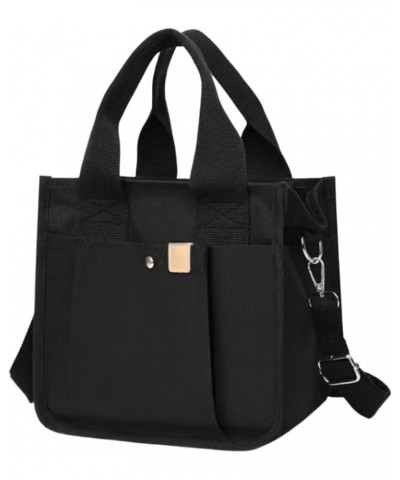 Women's multi compartment canvas tote bag Canvas Crossbody Shoulder Bag with Zipper Satchel Hobo Messenger Bag Black $15.65 T...