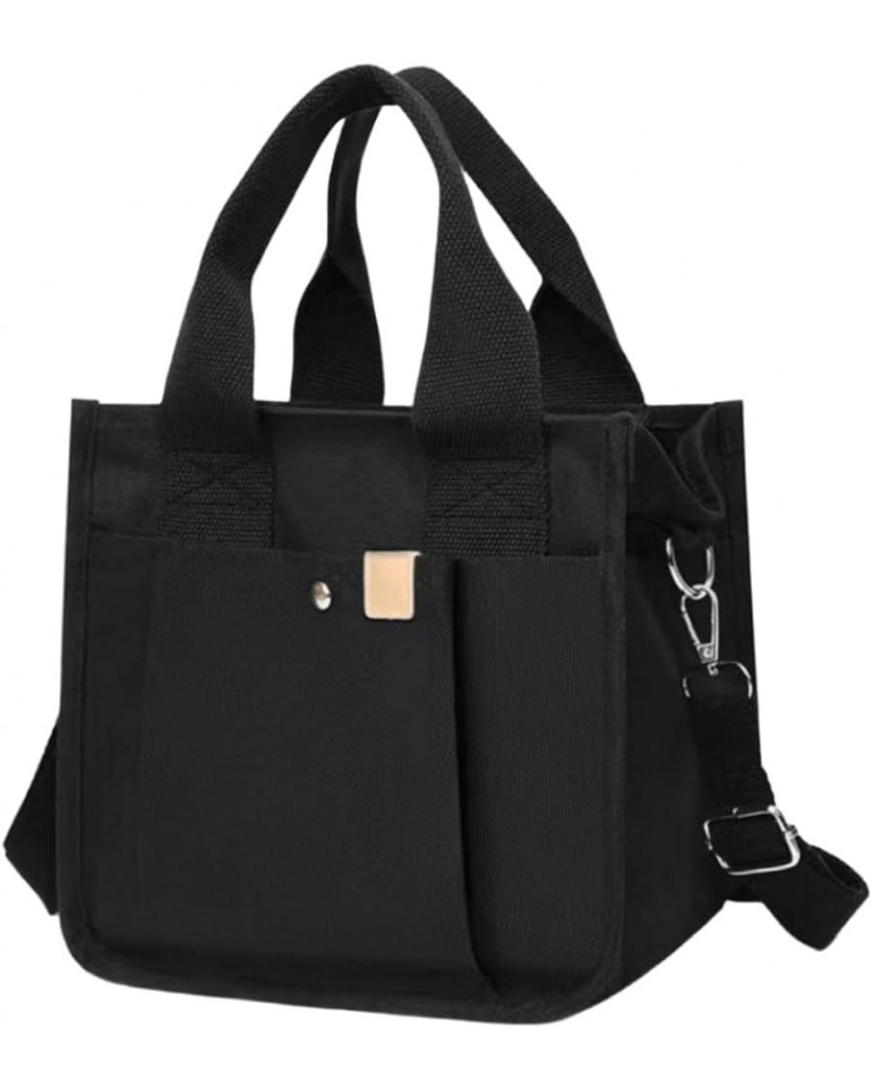 Women's multi compartment canvas tote bag Canvas Crossbody Shoulder Bag with Zipper Satchel Hobo Messenger Bag Black $15.65 T...