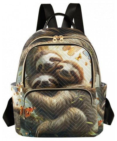 Chinese New Year Dragon Dance Polyester Backpack Quilted Backpack Purse for Women Sloths Hug Together Butterflies Small $17.4...