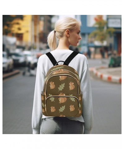 Autumn Red Squirrel Leaf Women Backpack Purse Ladies Fashion Shoulder Bag Daypack Travel Bag 7.5L Medium $15.19 Backpacks