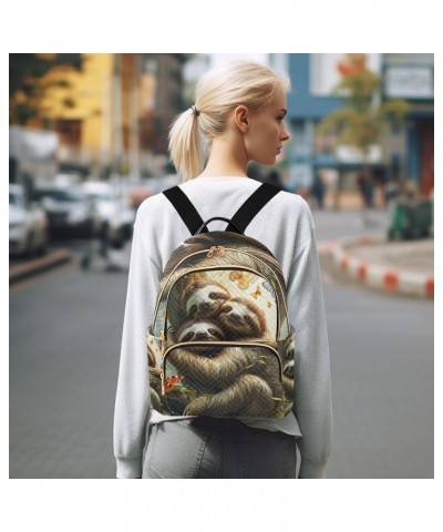 Chinese New Year Dragon Dance Polyester Backpack Quilted Backpack Purse for Women Sloths Hug Together Butterflies Small $17.4...