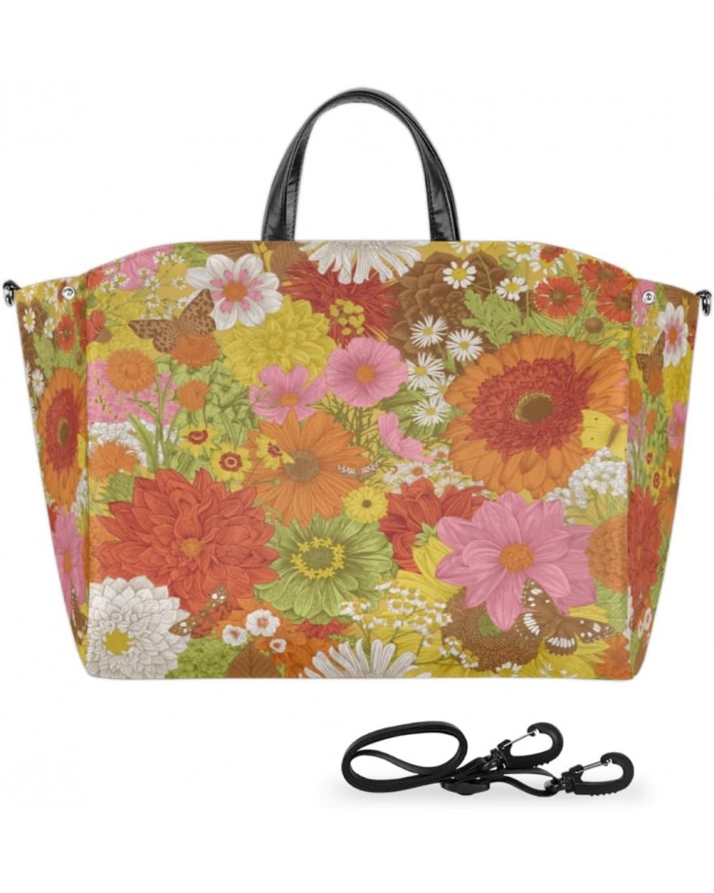 Farm Style Sunflower Large Tote Bag for Women Travel Should Bag Big Oversized Totes Waterproof Crossbody Tote Bag with Adjust...