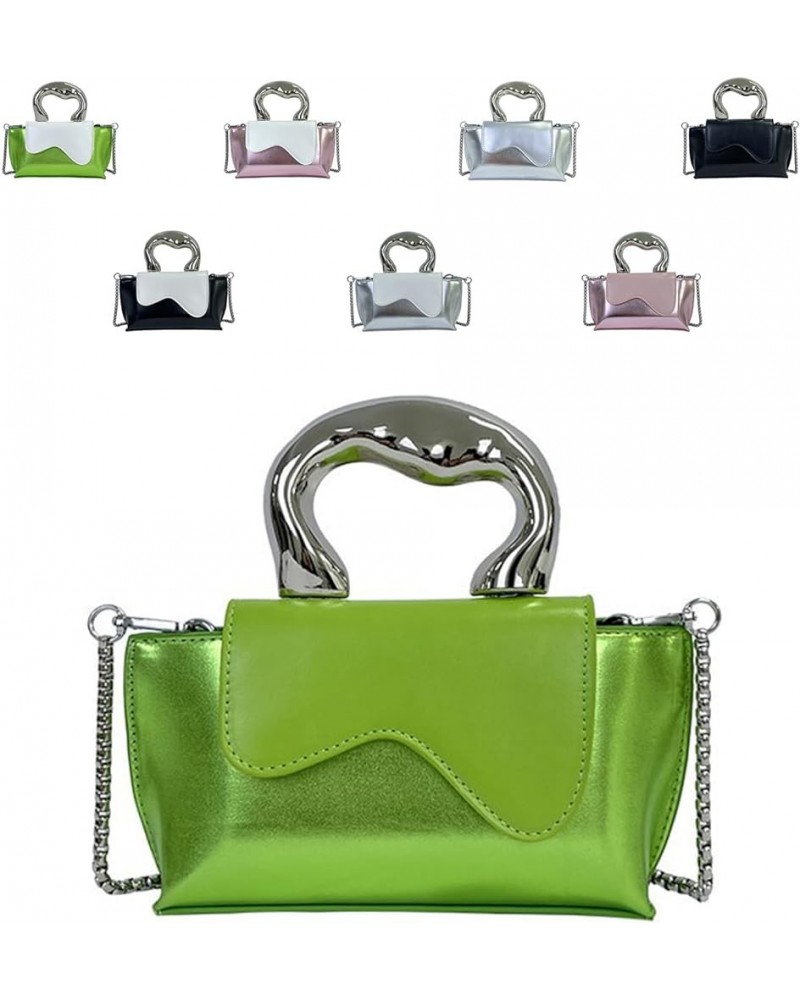 Women's Mini Shoulder Bag Crossbody Backpack Chain Fashion Shiny Purse Cellphone Purse Handbag Green $19.97 Backpacks