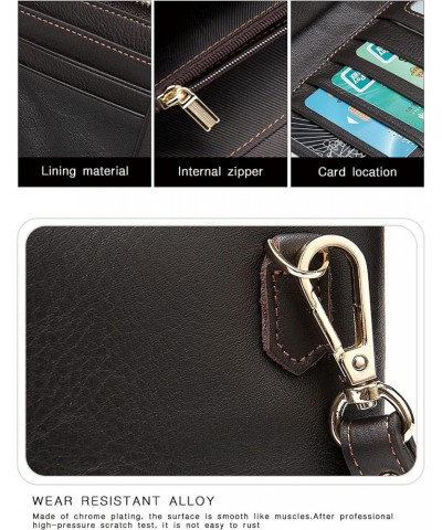 genuine leather double zipper long cell phone case men's clutch bag handbag wallet business leisure holiday gift clutch bag $...