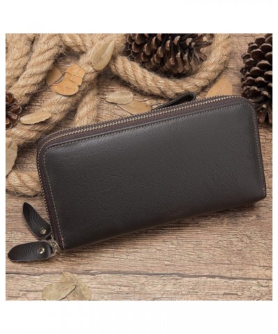 genuine leather double zipper long cell phone case men's clutch bag handbag wallet business leisure holiday gift clutch bag $...