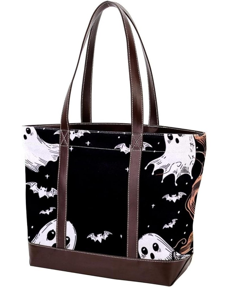 Tote Bag for Women, Large Tote Bags for Women, Women's Tote Handbags, Halloween Pumpkin Spider Web Cartoon, Tote Bag for Work...