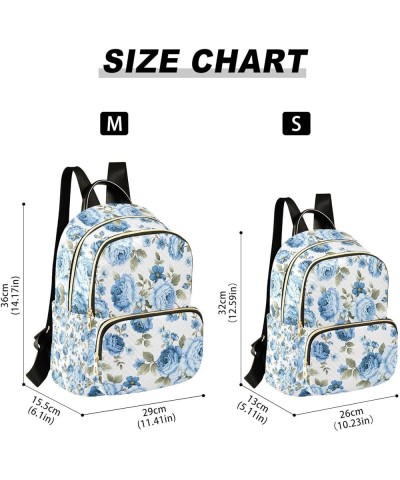 Blue Rose Flower Floral Mini Backpack Purse for Women Travel Bag Fashion Daypack Back Pack Shoulder Bag Multicolor Medium $18...