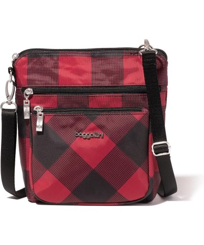 Modern Pocket Crossbody Red Buffalo Plaid $39.95 Crossbody Bags