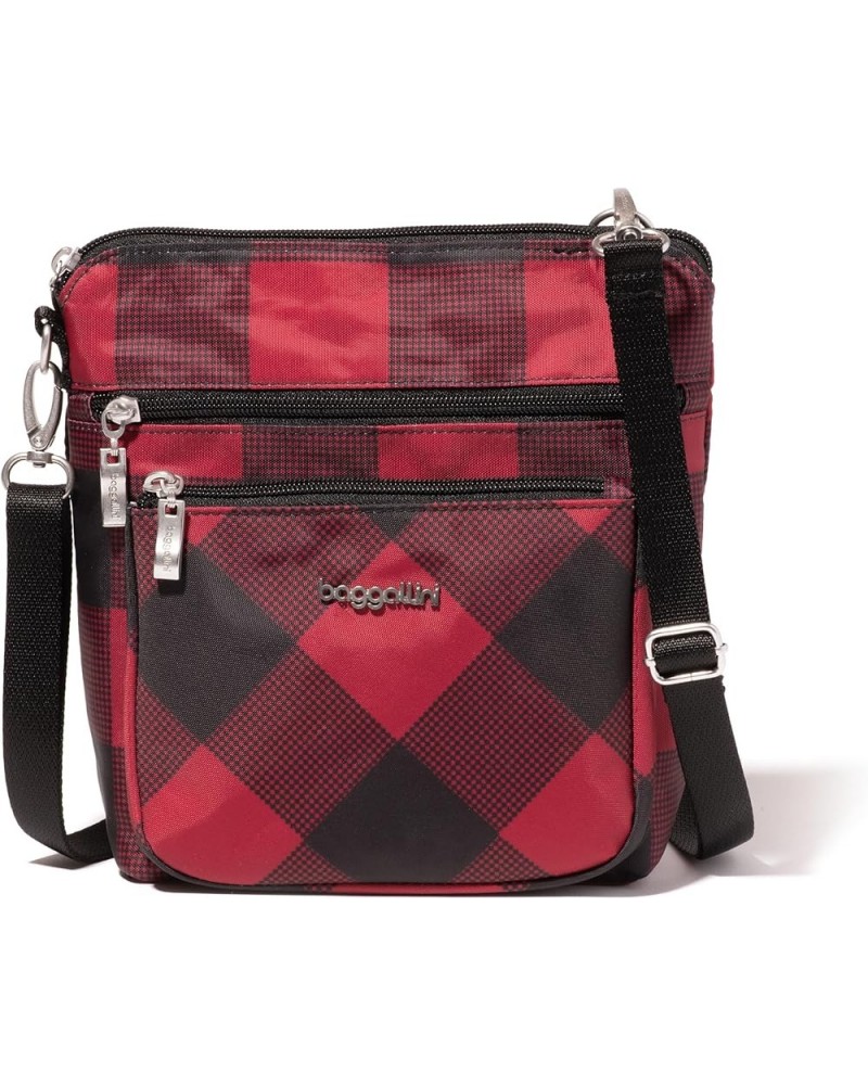 Modern Pocket Crossbody Red Buffalo Plaid $39.95 Crossbody Bags