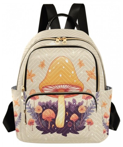 Orange Mushroom Flower Backpack for Women Casual Daypack Lightweight Shoulder Bag Small Backpacks Travel Purse for Outdoor La...