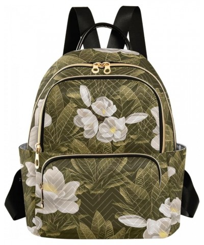 Women Backpack Magnolia Flower White Anti-Theft Travel Backpack with Luggage Belt Lightweight Handbag Lady Purse Roomy Double...