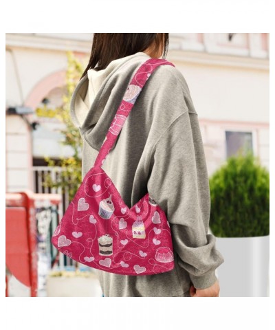 Valentines Day Cake Hearts Fluffy Tote Bag Handbag Crossbody Bags Purse Shoulder Bag for Women Gifts Work with Zipper $12.59 ...