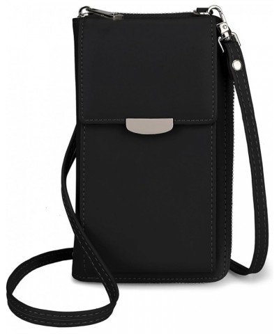 Crossbody Cell Phone Bags for Women Vegan Leather Wallet Purse Card Holder with Detachable Wristlet 0275 Black $14.24 Crossbo...